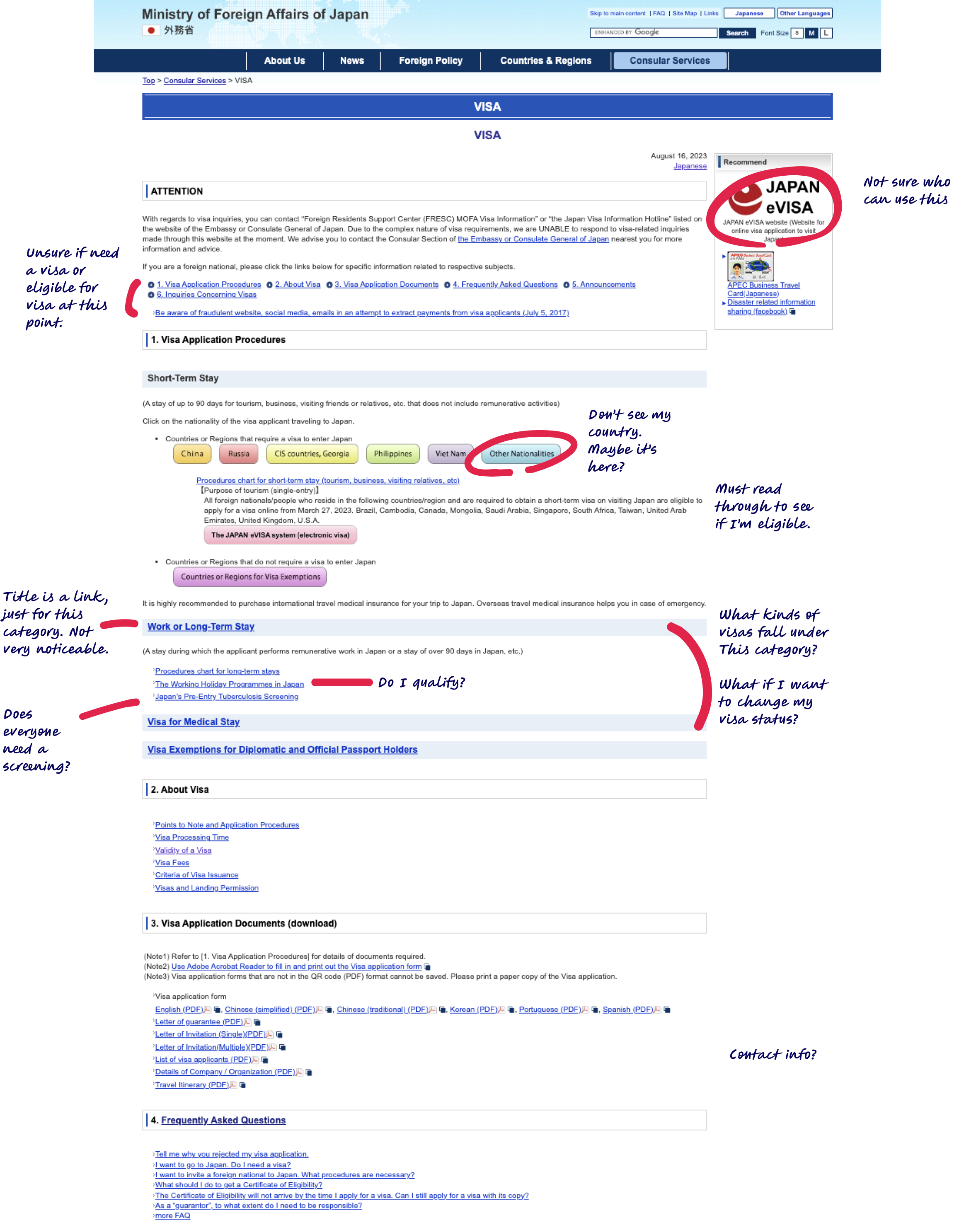 Screenshot of original MOFA landing page