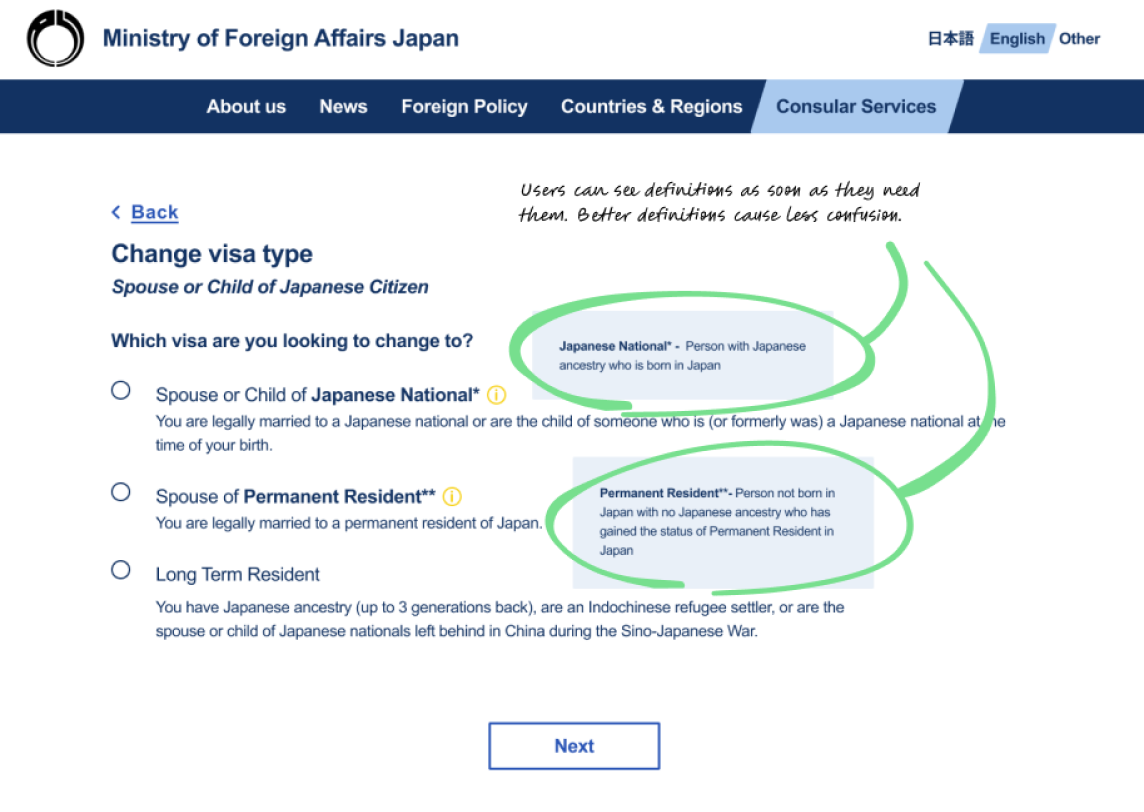 Version 2, Spouse/Child Visa Options